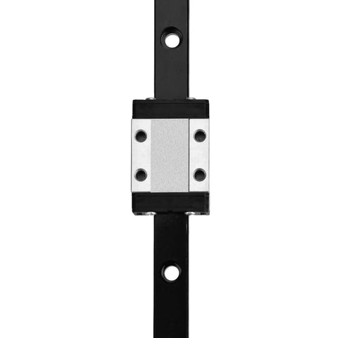 Front view of 250mm Linear Sliding Rail Guide With Carriage Block For 3D Printer And CNC Machines Rock Solid Smooth Stainless Steel Bearings.