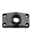 Side Deck Mounting Bracket Black for Boats, fiber reinforced nylon, top view with mounting holes, for gunnel or transom use.