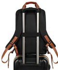 Casual Business Mens Laptop Backpack Waterproof Oxford Cloth Anti Theft Travel Go To Bag with luggage pass-through on suitcase handle