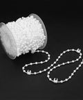 Vertical Bead Cord For Blinds And Curtains, Smooth Beaded Chain For Roller Blind Fittings, 10M spool with connectors