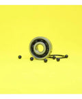 JANURSDHA 6200 Hybrid Ceramic Bearing Set 10x30x9mm ABEC-1 with Si3N4 balls on yellow background for motors and spindles.