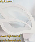 Modern Five Leaf LED Ceiling Light Fixture with acrylic leaf design and metal stand for living room, bedroom, and kitchen use.