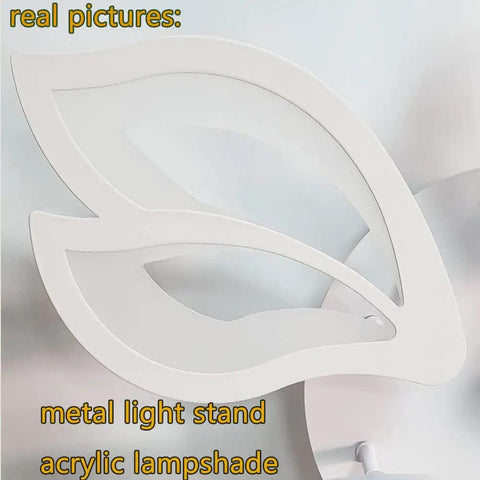Modern Five Leaf LED Ceiling Light Fixture with acrylic leaf design and metal stand for living room, bedroom, and kitchen use.