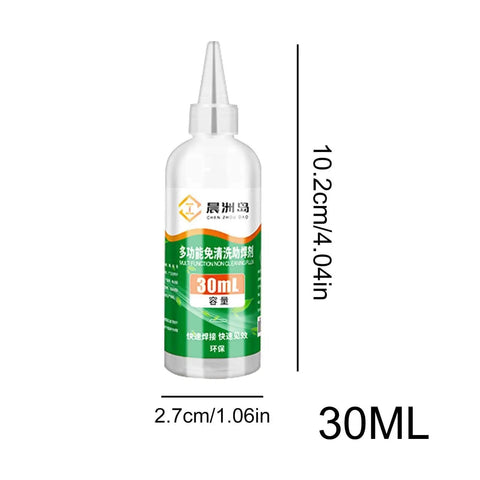 Pro Grade Aluminum Soldering Flux Liquid for Quick Dry Welds Colorless Stainless Steel Flux Paste 30ml bottle with dimensions
