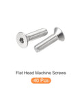 M3x12mm Flat Head Countersunk Screws 304 Stainless Steel 40 Pack Hex Socket Cap Screws For Machinery Furniture DIY Projects Built To Last Rust Resistant Hardware For Indoor Outdoor Use
