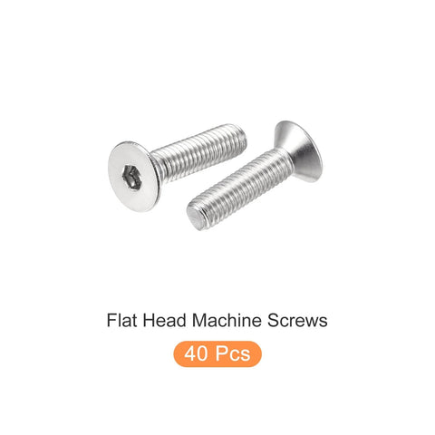M3x12mm Flat Head Countersunk Screws 304 Stainless Steel 40 Pack Hex Socket Cap Screws For Machinery Furniture DIY Projects Built To Last Rust Resistant Hardware For Indoor Outdoor Use
