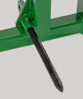 Close-up of Euro Global Hay Frame With 49 Inch Spear And Stabilizers For John Deere Tractors, metal spear detail