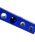 Heavy Duty Woodworking Square And Center Finder With An 11 32 Marking Hole designed for precise layouts, featuring a blue metal L-shape.