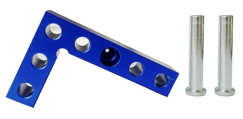 Heavy Duty Woodworking Square And Center Finder With An 11 32 Marking Hole designed for precise layouts, featuring a blue metal L-shape.