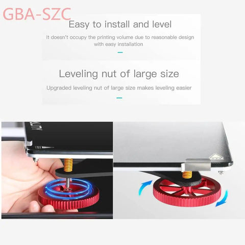 Hand adjusting large red leveling nut from Upgraded Ender 3 Springs Kit With Hand Twist Leveling Nuts Hot Bed Die Springs Silicone Leveling