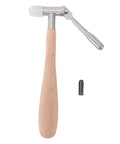 Center Wheel Pinion Puller For Watch Movements, Pro Grade Repair Tool With Beechwood Handle, Stainless Steel Construction, shown flat lay