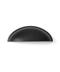 10 Pack Matte Black Cabinet Drawer Pulls 3.3 Inch Length Zinc Alloy Cup Pulls For Kitchen Hardware, single pull front view