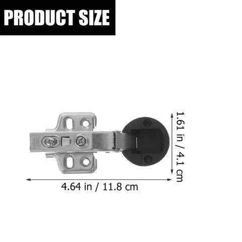 Four Pack Glass Door Hinges For Frameless Cabinets With Soft Close Dampers, size 4.64 x 1.61 inches, metal hinge.