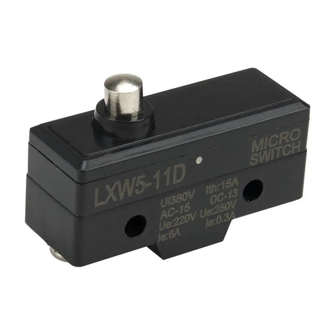 Ten Pack Short Spring Plunger Momentary Limit Switch for Precise mm Level Positioning, Heavy Duty Pro Grade Housing, Anti Impact and Wear Resistant, Wide Industrial Compatibility for Conveyors, Automation, and Flexible Wiring black micro switch