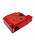 Heavy Duty Safety Door Switch With Insert Solenoid Guard Lock For Industrial Machinery, red housing, top view, models 7311.