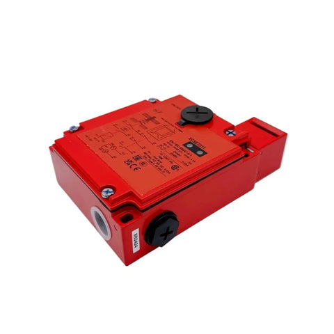 Heavy Duty Safety Door Switch With Insert Solenoid Guard Lock For Industrial Machinery, red housing, top view, models 7311.