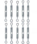 Built Like A Tank 10 Pack Eye Eye Turnbuckle Bulk Lot Featuring 5/16 By 4-1/2 Inch Drop Forged Steel With Hot Dip Galvanized Finish.