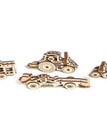 Set Of Four Wooden Mechanical Puzzle Fidgets For Adults And Kids Self Assembly Anti Stress 3D Models, four vehicles