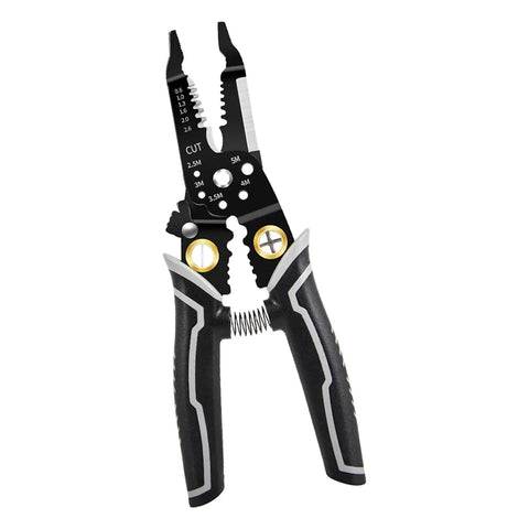 Slick Compact Wire Stripper And Crimping Pliers Featuring Tough Nonslip Grips Plus Rapid Rebound Springs, 20cm long.