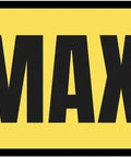 Bold Black On Yellow Heavy Duty Load Limit Safety Decal Bringing A No Brainer 250 LB Max Capacity Warning Sticker displayed on a flat surface.