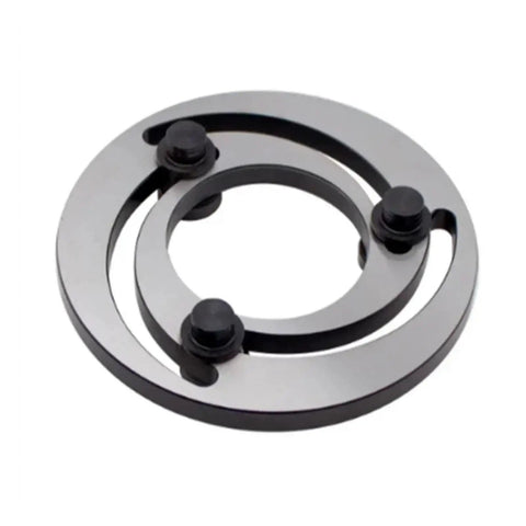 Kickass Adjustable Soft Jaw B Ring For CNC Lathe Chuck with four adjustable screws, designed for efficient metal work.