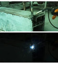 Solar Powered Auto Darkening Welding Glasses With Wide Shade For Tight Spaces Lightweight Safety Goggles demonstrating darkening effect in welding.