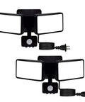 Ultra Bright Outdoor Security Flood Light With Motion Sensor 1500 Lumens IP65 Waterproof 6000K Daylight Dual Head Adjustable