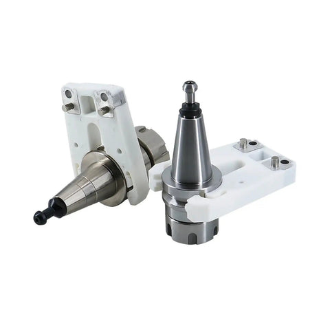 No Nonsense Heavy Duty Dynamic Balance Collet Chuck Bt30 Iso30 Tool Holder With Er16 Er20 Er25 Er32 Nut And Quick Swap Lengths 45 To 100 For Cnc Machine Atc Spindle Rig, featuring precision metal tips and white holder.