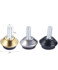 Premium Swivel Furniture Levelers Kick Your Wobbly Table Problems To The Curb Heavy Duty Adjustable glide legs in gold, silver, black.