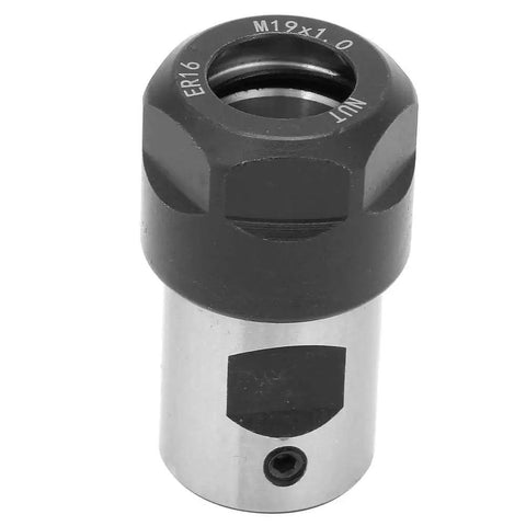Collet Chuck Holder Kit For CNC Milling Lathe Set With 40L Collet Block And ER16A Straight Shank Adapter, close-up view
