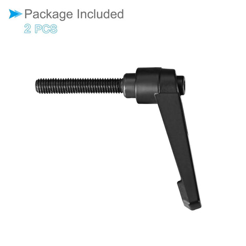 Clamping Lever Handles M8 By 60mm Male Thread Adjustable Quick Release Locking Rotating Bolt Knobs Black For Lathe Machinery Two Piece Set Beefy Grip And Secure Lock Wide Applications, 2 pcs