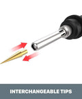 2 Piece Crafting Tool Combo Kit Rotary Tool And Wood And Metal Crafter With Universal Bit Compatibility showing interchangeable tips