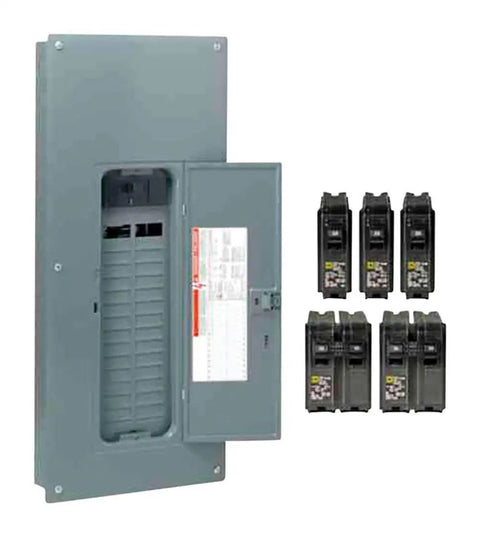 Homeline 200 Amp 30 Space 60 Circuit Indoor Main Breaker Load Center Panel With Qwik Grip Plug On Neutral Cover Value Pack