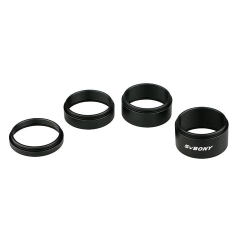 Dual Sided Extension Tube Kit M42x0.75 and T2 Threads for Astro Photography, 5mm 10mm 15mm 20mm lengths, anodized aluminum