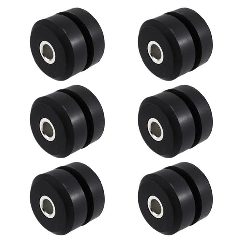 Top Shelf Heavy Duty Vibration Mount Isolator A03K Compatible With TK SB 100 110 190 Drop Right In Replacement For 91 7709 917709 6 Piece No Vibe Upgrade Kit, six black rubber mounts.