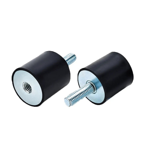 Tough As Nails Rubber Shock Absorber Isolation Pads for Mini Split Heat Pumps, featuring male-female thread mounts and rubber material.