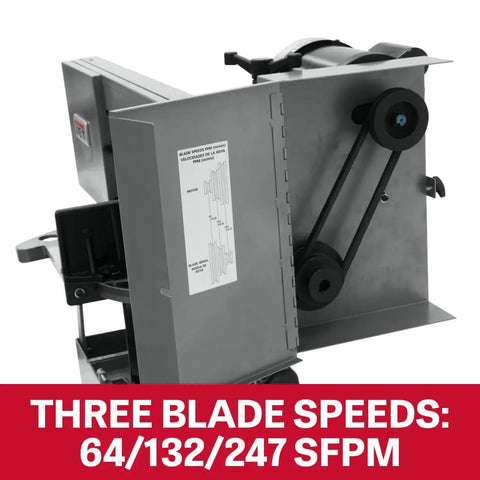 8 Inch Portable Dual Mitering Bandsaw With Hydraulic Downfeed, 1 HP, 115/230V 1 Phase, Automatic Shutoff, Self Propelled Blade Brush, Large 16 x 10 Inch Vertical Cutting Table, Heavy Duty Shop Workhorse For Precise Bevel And Miter Cuts