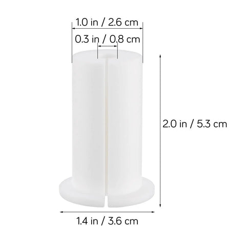 Slick Wall Cable Grommets Kit For Gaming Rigs And Home Theater To Hide Messy Wires With Durable Silicone Pass Through Holes That Protect Cables From Damage While Keeping Your Entertainment Setup Totally Neat And Super Easy To Install., white silicone cable grommet, 2.0 in x 1.4 in
