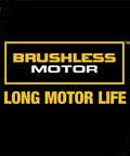 Brushless motor logo, highlighting long motor life, related to 12V Max Cordless Three Eighths Inch Impact Wrench Tool Only With Brushless Motor