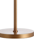 Base of Gold Two Light Fringed Metal LED Table Lamp With White Tassel Shade, contemporary glam desk light