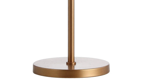 Base of Gold Two Light Fringed Metal LED Table Lamp With White Tassel Shade, contemporary glam desk light