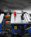 Heavy Duty Benchtop Table Saw For Woodworking And Weekend Warriors Providing Swift Carving Polishing Drilling Plus Accurate Milling With a Chill Motor That Never Breaks a Sweat with adjustable side table.