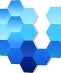 Hexagon LED Light Panels Kit for Living Room and Bedroom USB Powered Smart RGB Wall Lights Modular DIY Geometric Decor 70 Plus Effects Aesthetic Mood Lighting for Gaming Setup 15 Piece Plus Set with blue gradient design.