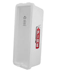 20 Pack White Surface Mount Fire Extinguisher Cabinet with Pull Panel for 5 Lb Extinguisher Outdoor Lock Box side view showing design and pull panel.