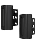 2 Pack Heavy Duty Home Security Door Reinforcement Lock For Kid Safety Inside Top Of Door Latch Stopper Aluminum Construction Front Door Childproof Lock That Withstands Up To 800 Lbs Inward Pressure showing front and side view