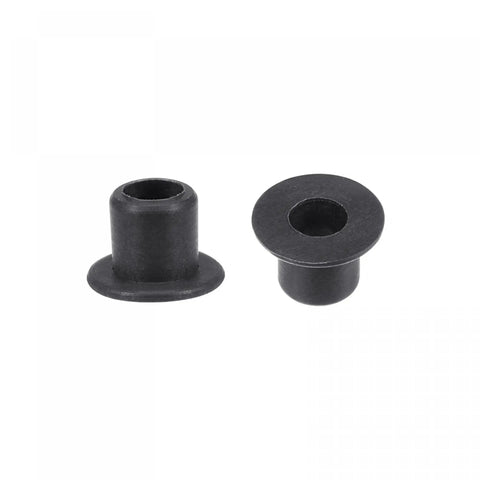 Flanged Sleeve Bearings 3mm Bore 4.6mm OD 5mm Length POM Oilless Bushings Black 4 Pieces Self Lubricating shown from top view