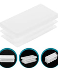 White Plastic Square Chair Leg End Caps Set, 20 Pieces, Durable Floor Protecting Furniture Leg Plugs in close-up view