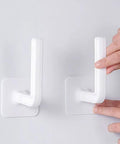 Damage Free Self Adhesive Hooks For Hats And Gear, Fly Portable Closet Door Hanger setup shown with two hooks on a surface.