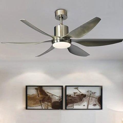 66 Inch Silent Ceiling Fan With Built In Light And Smart Remote, Power Saving DC Motor, Whisper Quiet Six Blades, Reversible All Season Airflow For Kitchen Or Living Room, Hassle Free Sweet Cooling, sleek design.