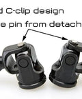 Heavy Duty Stainless Steel Drive Shaft Set For 1/10 Rc Crawler Upgrade Parts, detailed T-Head and C-clip design shown.